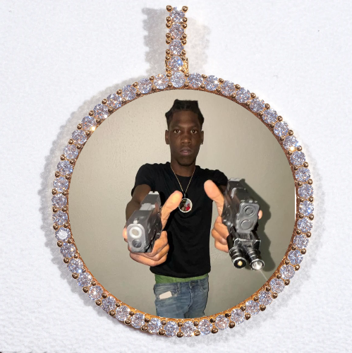 LARGE 3D CIRCLE CUSTOM PICTURE PENDANT