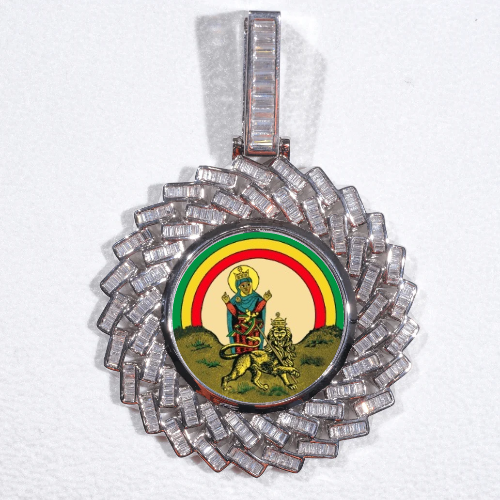 Large 3D Baguette Custom Picture Pendant