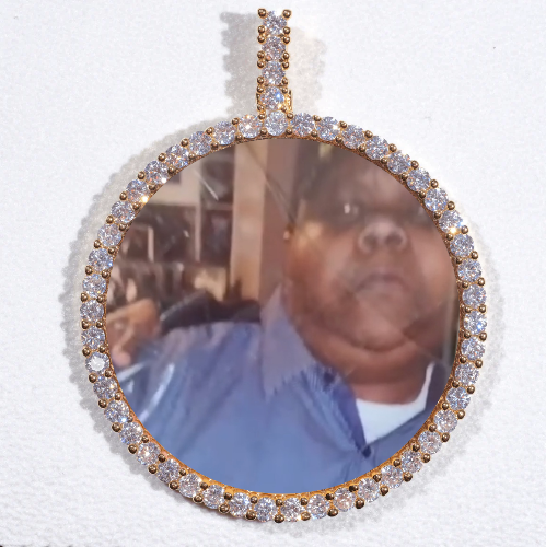 LARGE 3D CIRCLE CUSTOM PICTURE PENDANT