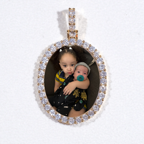 3D Oval Custom Picture Pendant
