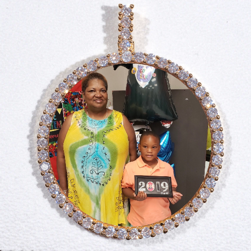 LARGE 3D CIRCLE CUSTOM PICTURE PENDANT