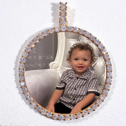 LARGE 3D CIRCLE CUSTOM PICTURE PENDANT