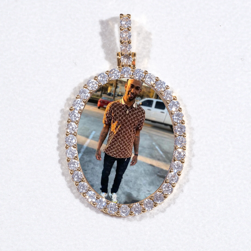 3D Oval Custom Picture Pendant