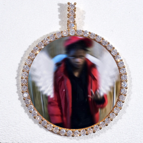LARGE 3D CIRCLE CUSTOM PICTURE PENDANT