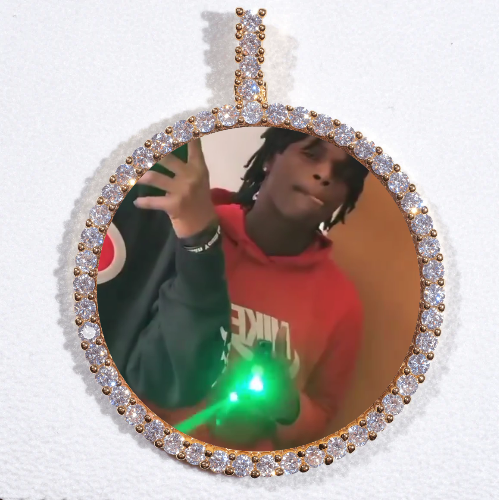 LARGE 3D CIRCLE CUSTOM PICTURE PENDANT