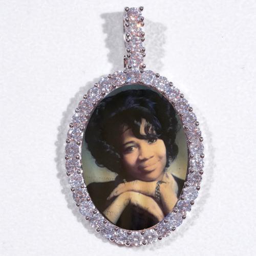Large 3D Oval Custom Picture Pendant