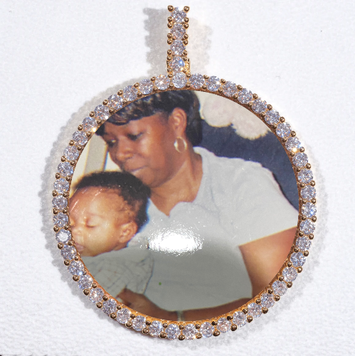 LARGE 3D CIRCLE CUSTOM PICTURE PENDANT