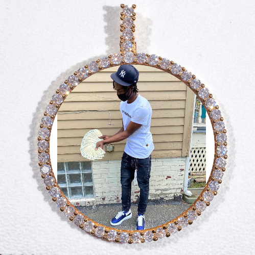 LARGE 3D CIRCLE CUSTOM PICTURE PENDANT
