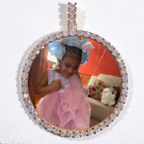 LARGE 3D CIRCLE CUSTOM PICTURE PENDANT