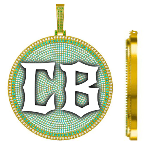 CUSTOM LETTER NECKLACE 3D BIG DISC