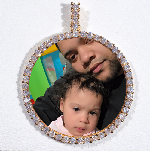 LARGE 3D CIRCLE CUSTOM PICTURE PENDANT
