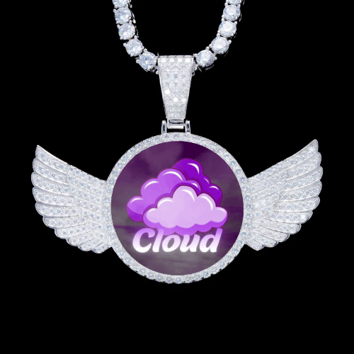 925S & VVS Moissanite 3D Wing Custom Picture Pendant
