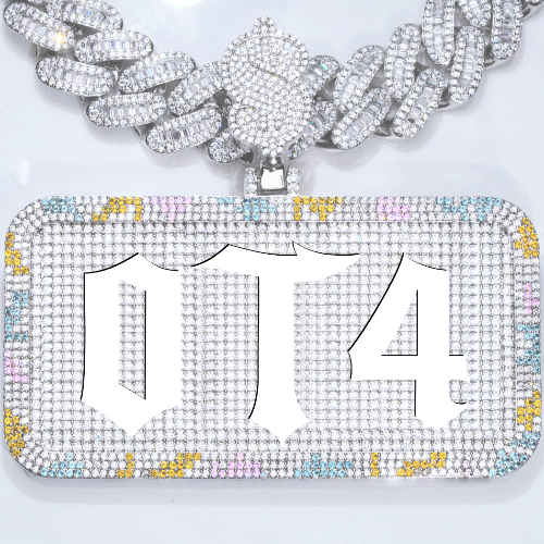CUSTOM LETTER NECKLACE 3D COLORFUL SQUARE