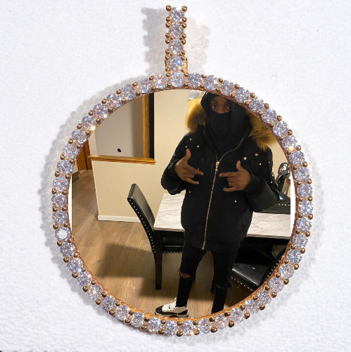 LARGE 3D CIRCLE CUSTOM PICTURE PENDANT