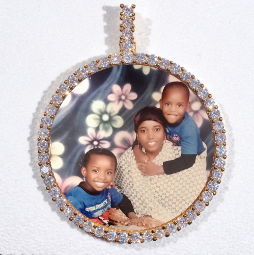 LARGE 3D CIRCLE CUSTOM PICTURE PENDANT