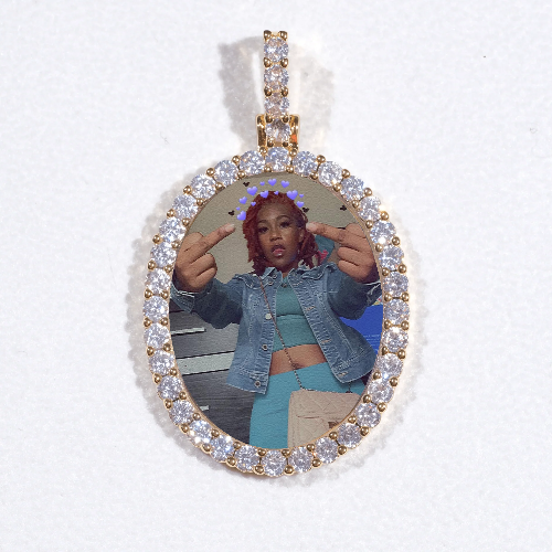 3D Oval Custom Picture Pendant