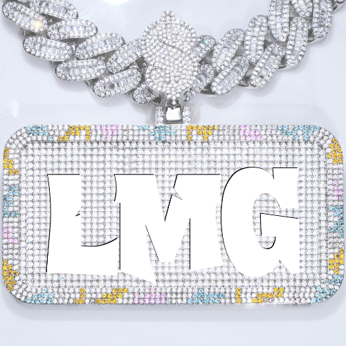 CUSTOM LETTER NECKLACE 3D COLORFUL SQUARE
