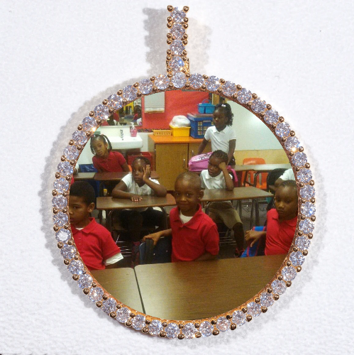 LARGE 3D CIRCLE CUSTOM PICTURE PENDANT