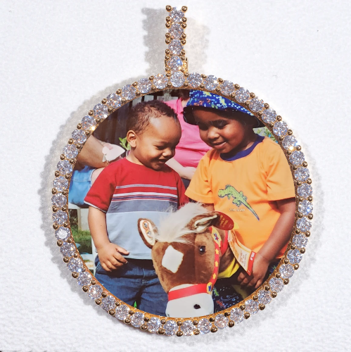 LARGE 3D CIRCLE CUSTOM PICTURE PENDANT