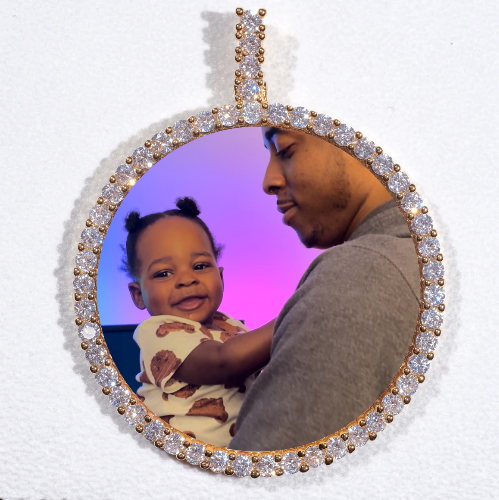 LARGE 3D CIRCLE CUSTOM PICTURE PENDANT