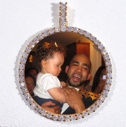 LARGE 3D CIRCLE CUSTOM PICTURE PENDANT