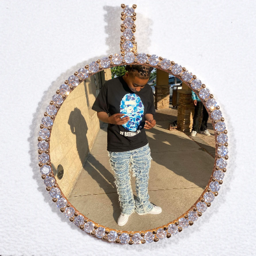 LARGE 3D CIRCLE CUSTOM PICTURE PENDANT
