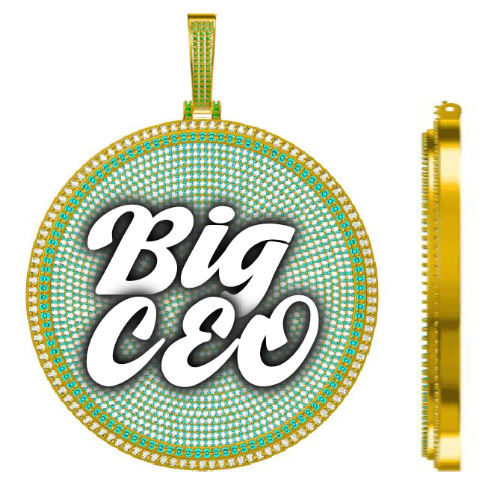 CUSTOM LETTER NECKLACE 3D BIG DISC
