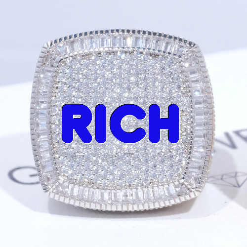 CUSTOM LETTER 3D ICED RING