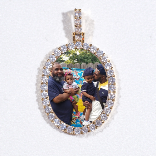 3D Oval Custom Picture Pendant
