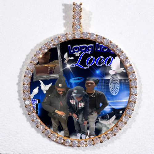 LARGE 3D CIRCLE CUSTOM PICTURE PENDANT