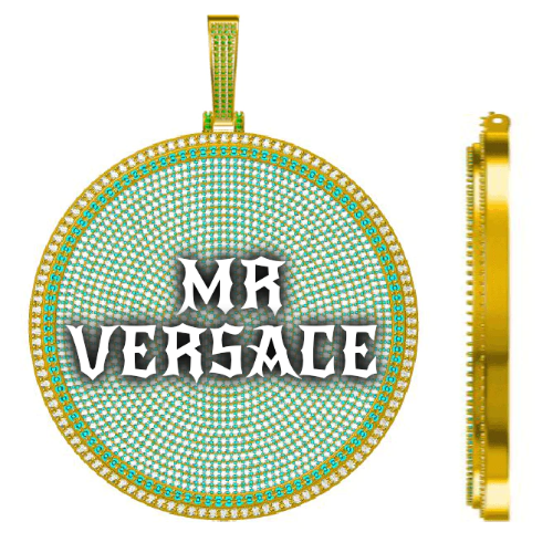 CUSTOM LETTER NECKLACE 3D BIG DISC