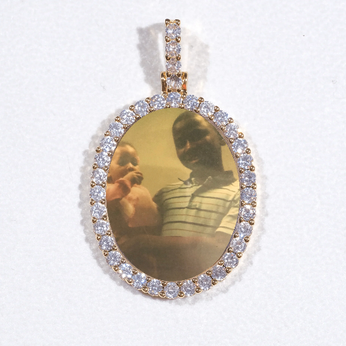 3D Oval Custom Picture Pendant
