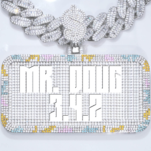 CUSTOM LETTER NECKLACE 3D COLORFUL SQUARE