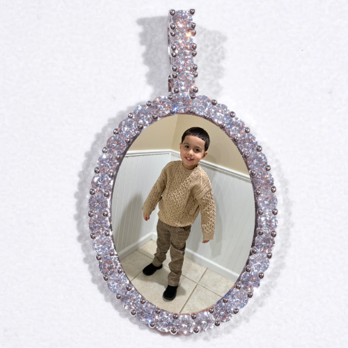 Large 3D Oval Custom Picture Pendant
