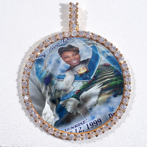 LARGE 3D CIRCLE CUSTOM PICTURE PENDANT