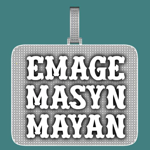CUSTOM LETTER NECKLACE 3D BIG SQUARE