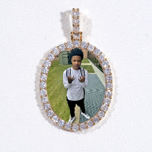 3D Oval Custom Picture Pendant