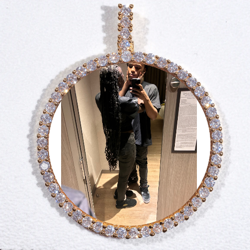 LARGE 3D CIRCLE CUSTOM PICTURE PENDANT