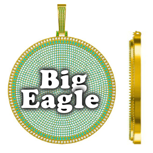 CUSTOM LETTER NECKLACE 3D BIG DISC