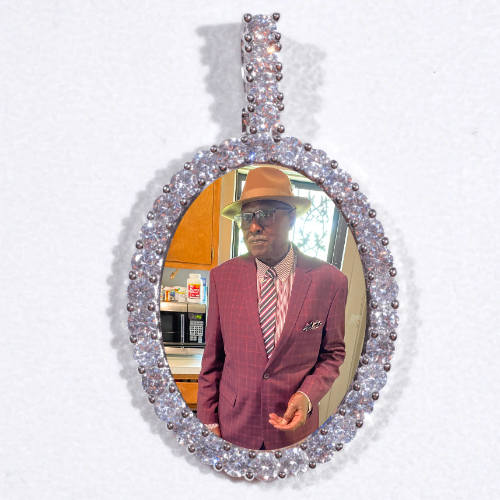 Large 3D Oval Custom Picture Pendant