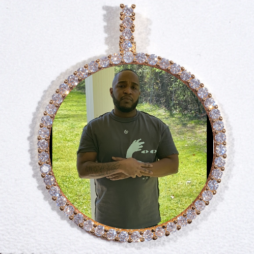 LARGE 3D CIRCLE CUSTOM PICTURE PENDANT