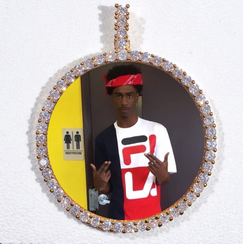 LARGE 3D CIRCLE CUSTOM PICTURE PENDANT
