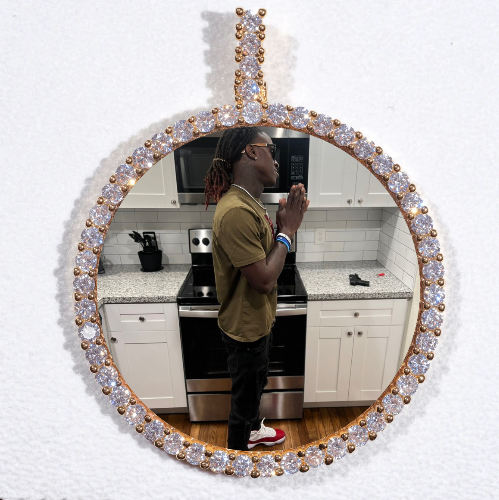 LARGE 3D CIRCLE CUSTOM PICTURE PENDANT