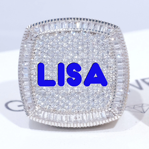 CUSTOM LETTER 3D ICED RING