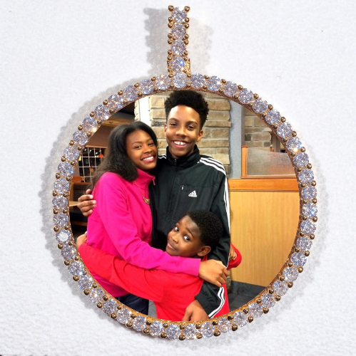 LARGE 3D CIRCLE CUSTOM PICTURE PENDANT