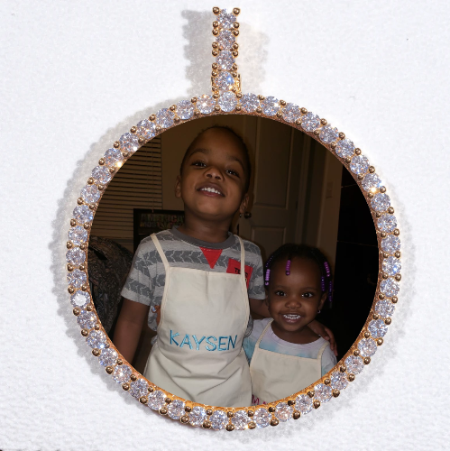 LARGE 3D CIRCLE CUSTOM PICTURE PENDANT