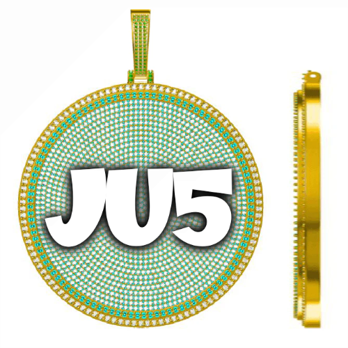 CUSTOM LETTER NECKLACE 3D BIG DISC