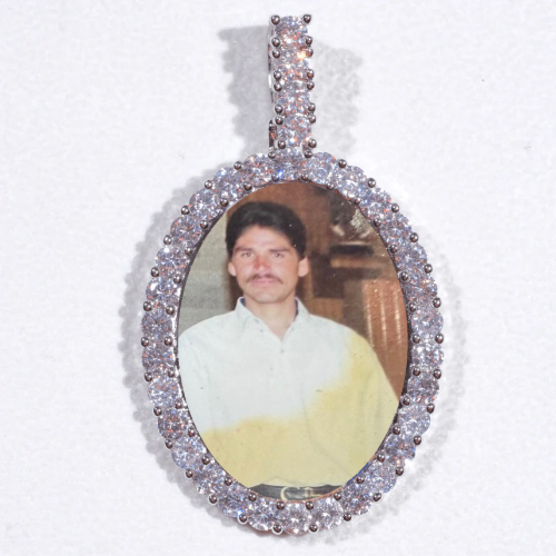 Large 3D Oval Custom Picture Pendant