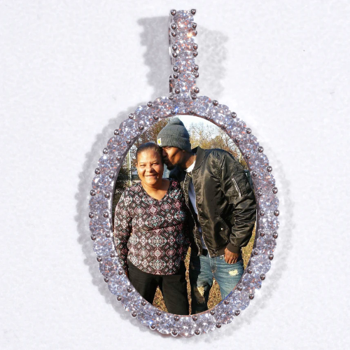 Large 3D Oval Custom Picture Pendant