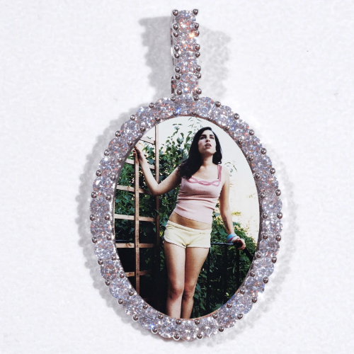 Large 3D Oval Custom Picture Pendant